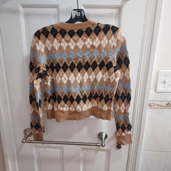 MAJE Mira Wool Camel Argyle Cardigan - Picture 6 of 6